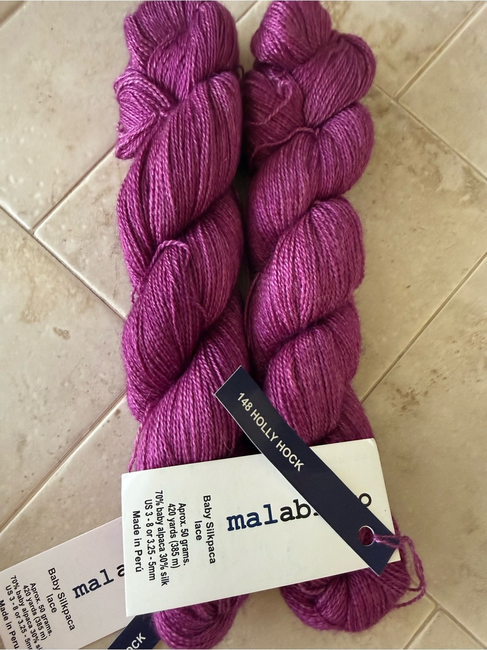 Malabrigo Baby Silkpaca Yarn - Holly Hock (148) - Deep Magenta